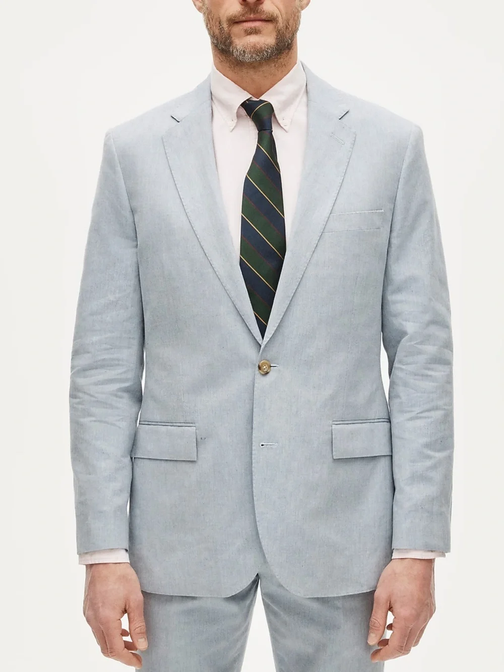 J crew cloud blue Ludlow Slimfit jacket Baird McNutt Irish cotton-linen blend